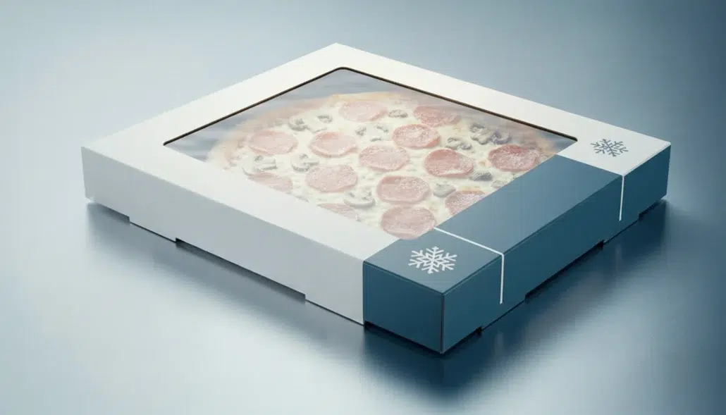 una pizza congelada elaborada con fibras alimentarias para alimentos congelados