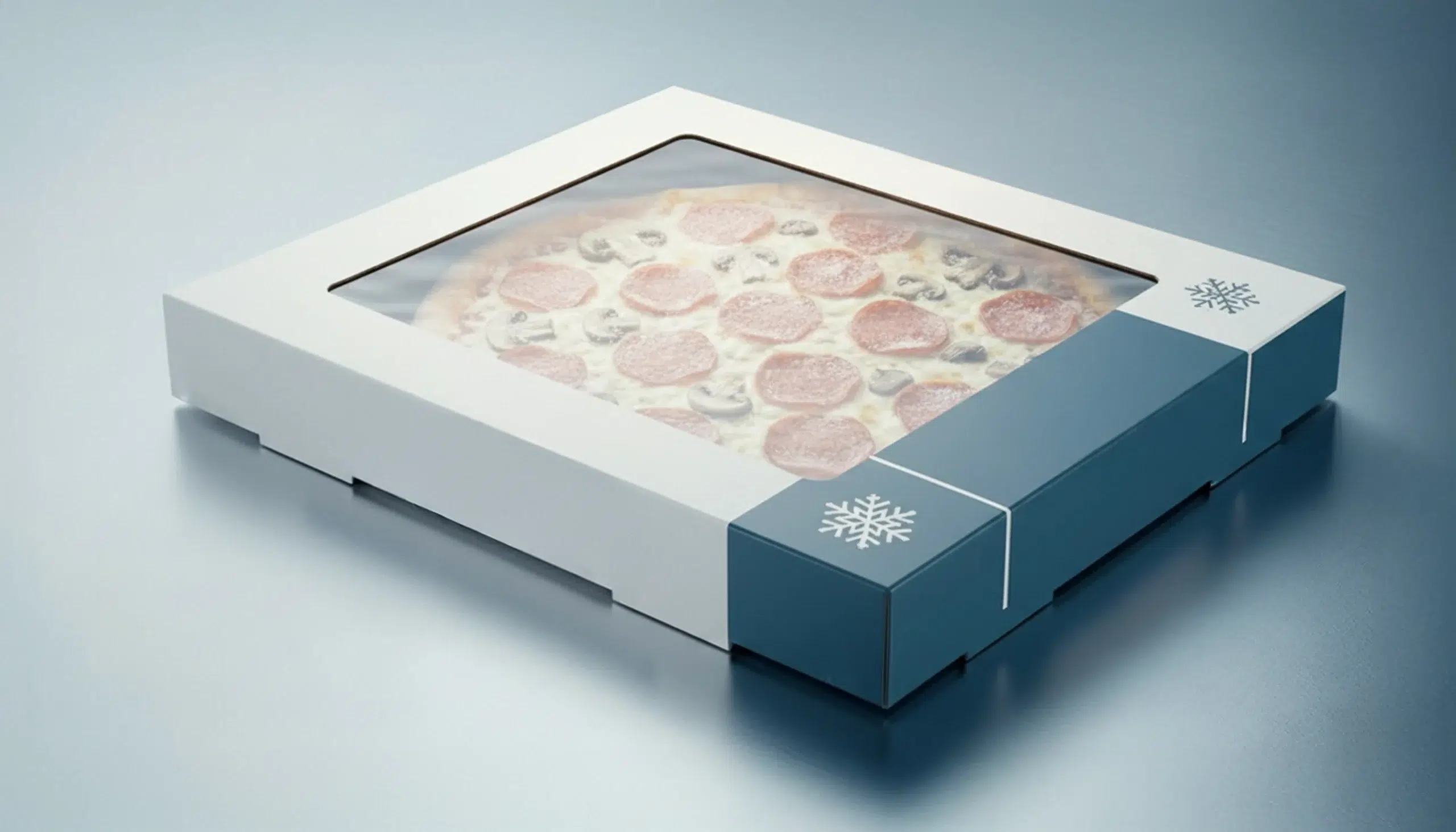 una pizza congelada elaborada con fibras alimentarias para alimentos congelados