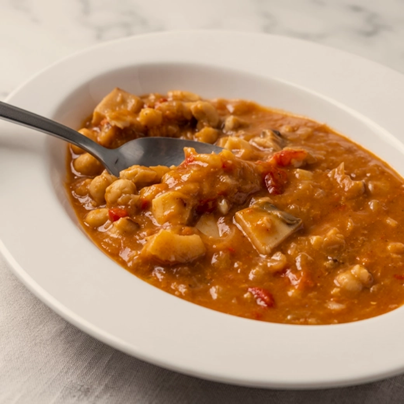 Bacalao en salsa de tomate chef